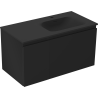 Mexen Orio 90 cm bathroom cabinet with Vela right sink, 1S, 1D, matte black - 91A13-09047-3-BBFF71-W23P71