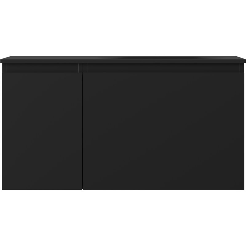 Mexen Orio 90 cm Bathroom Cabinet with Right Sink Vela, 1S, 1D, Matte Black - 91A13-09047-3-BBFF71-W23P71