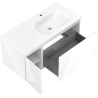 Mexen Orio 100 cm bathroom cabinet with Vela right sink, 1S, 1D, white gloss - 91A13-10047-3-BBFF00-W23P00