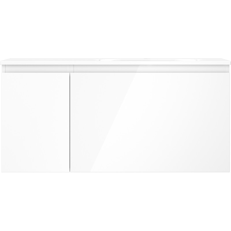 Mexen Orio 100 cm bathroom cabinet with Vela right sink, 1S, 1D, white gloss - 91A13-10047-3-BBFF00-W23P00