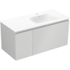 Mexen Orio 100 cm bathroom cabinet with Vela sink right, 1S, 1D, gray matte/white matte - 91A13-10047-3-BBFF62-W23P01