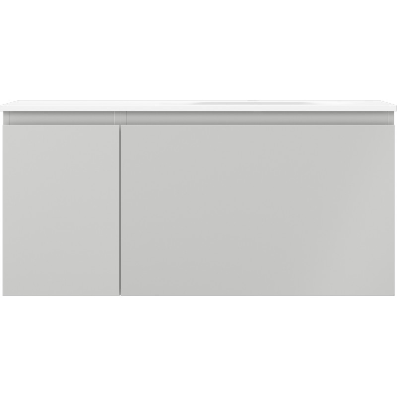 Mexen Orio 100 cm bathroom cabinet with Vela sink right, 1S, 1D, gray matte/white matte - 91A13-10047-3-BBFF62-W23P01