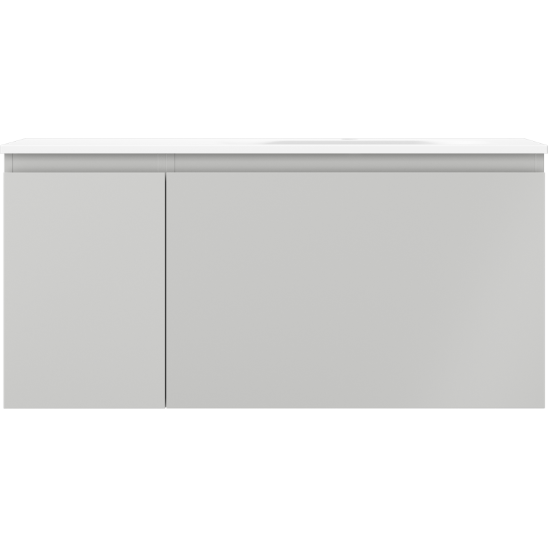 Mexen Orio bathroom cabinet 100 cm with Vela right sink, 1S, 1D, gray matte/white matte - 91A13-10047-3-BBFF62-W23P01