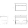 Mexen Orio 100 cm bathroom cabinet with Vela sink right, 1S, 1D, matte graphite/white matte - 91A13-10047-3-BBFF66-W23P01