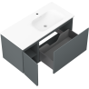Mexen Orio 100 cm bathroom cabinet with Vela sink right, 1S, 1D, matte graphite/white matte - 91A13-10047-3-BBFF66-W23P01