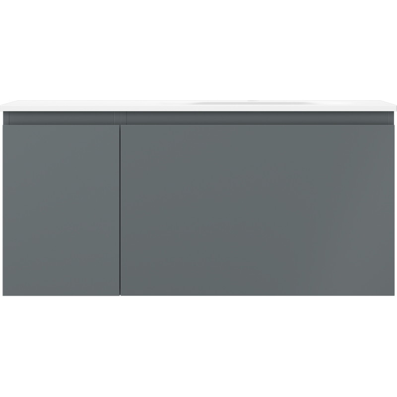 Mexen Orio 100 cm bathroom cabinet with Vela sink right, 1S, 1D, matte graphite/white matte - 91A13-10047-3-BBFF66-W23P01