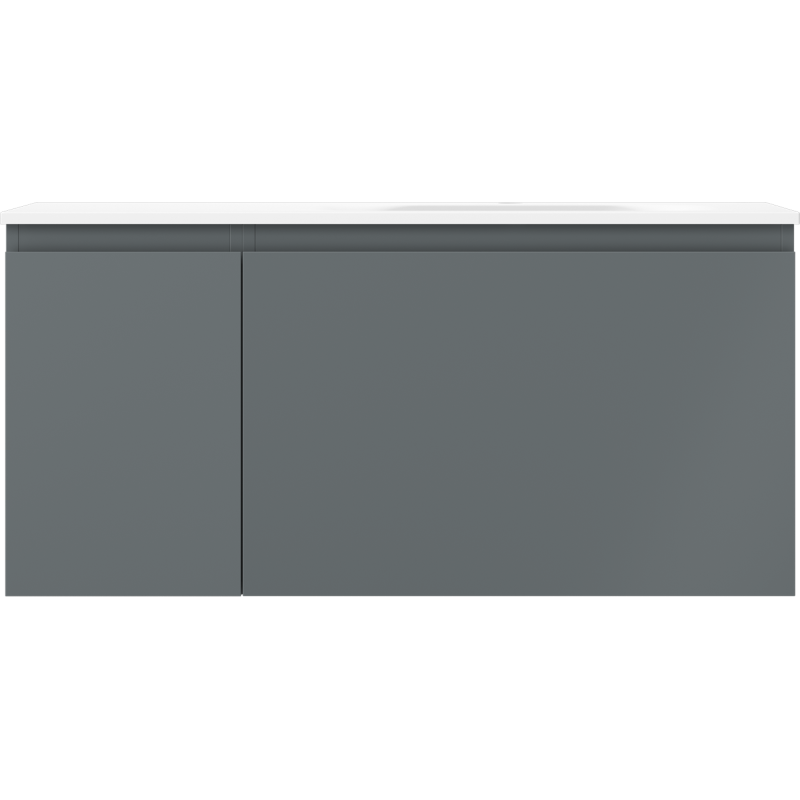 Mexen Orio bathroom cabinet 100 cm with Vela right sink, 1S, 1D, graphite matte/white matte - 91A13-10047-3-BBFF66-W23P01