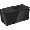 Mexen Orio 100 cm bathroom cabinet with Vela sink right, 1S, 1D, black gloss/black matte - 91A13-10047-3-BBFF70-W23P71