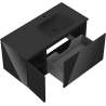 Mexen Orio bathroom cabinet 100 cm with Vela right basin, 1S, 1D, black gloss/black matte - 91A13-10047-3-BBFF70-W23P71