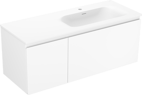Mexen Orio 120 cm Bathroom Cabinet with Vela Right Sink, 1 Drawer, 1 Door, Matte White - 91A13-12047-3-BBFF01-W23P01