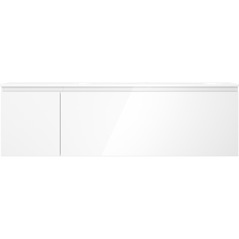 Mexen Orio 160 cm Bathroom Cabinet with Right Washbasin Vela, 1S, 1D, White Gloss - 91A13-16047-3-BBFF00-W23P00