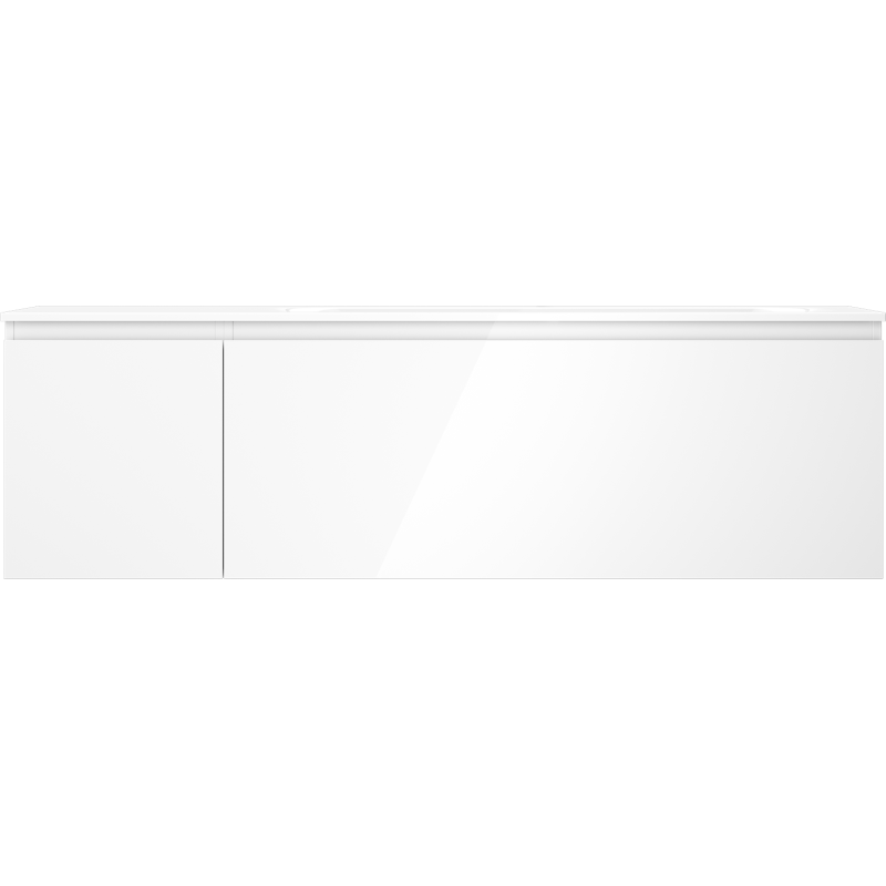 Mexen Orio bathroom cabinet 160 cm with Vela sink right, 1S, 1D, white gloss - 91A13-16047-3-BBFF00-W23P00