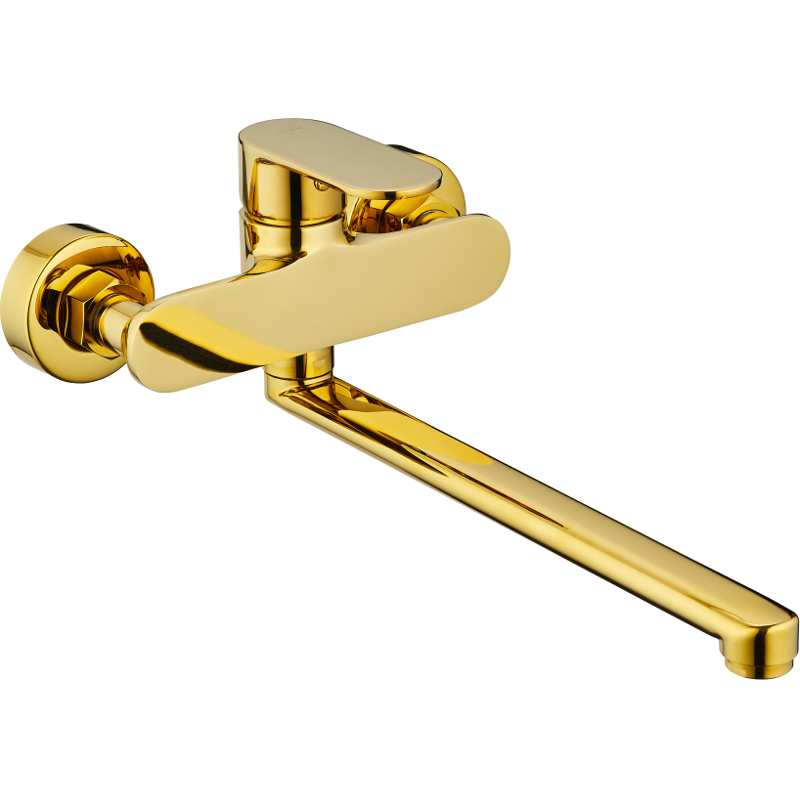 Mexen Milo long sprout bathtub mixer tap, Gold - 71335-50