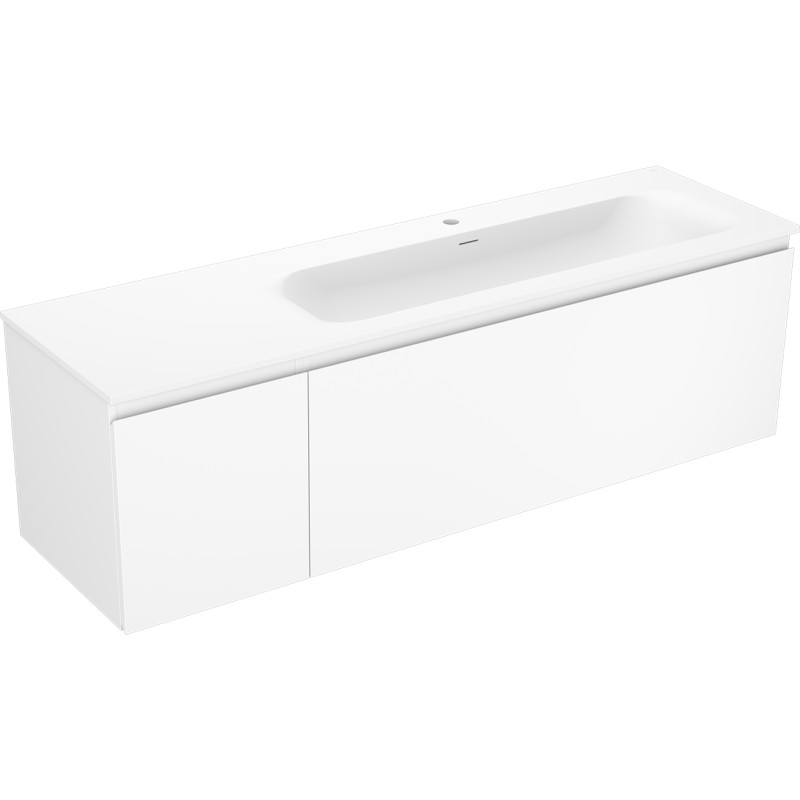 Mexen Orio bathroom cabinet 160 cm with Vela sink, right, 1S, 1D, white matte - 91A13-16047-3-BBFF01-W23P01