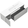 Mexen Orio 160 cm bathroom cabinet with Vela sink right, 1S, 1D, gray matte/white matte - 91A13-16047-3-BBFF62-W23P01