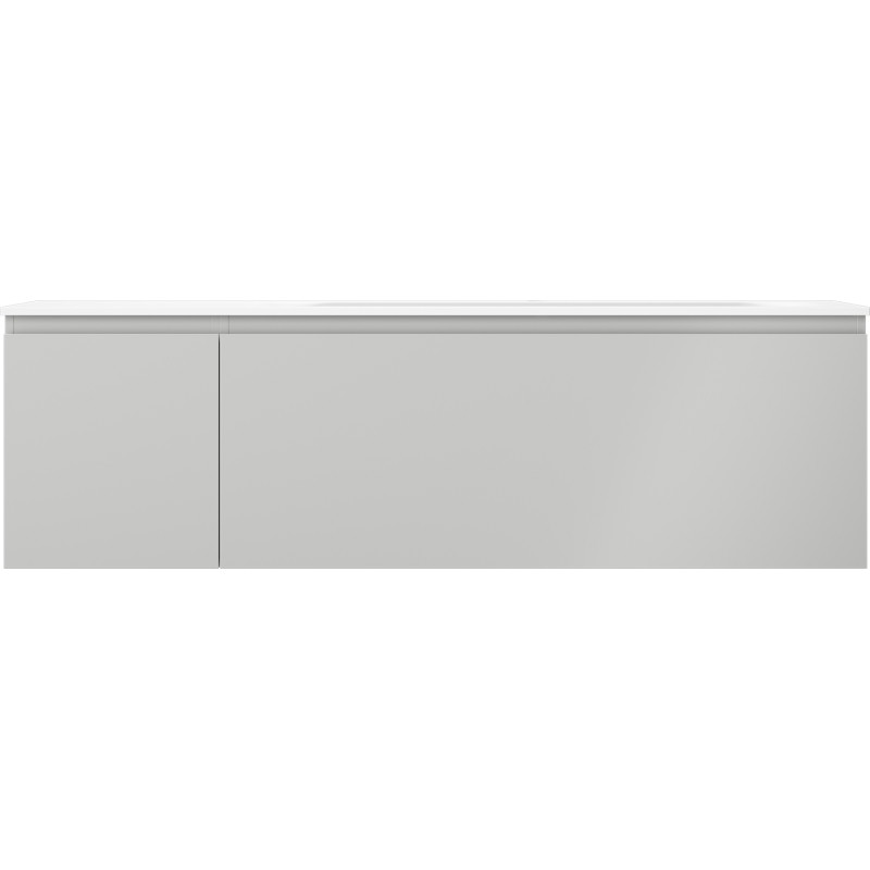 Mexen Orio 160 cm bathroom cabinet with Vela sink right, 1S, 1D, gray matte/white matte - 91A13-16047-3-BBFF62-W23P01