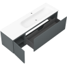 Mexen Orio bathroom cabinet 160 cm with Vela right sink, 1S, 1D, matte graphite/white matte - 91A13-16047-3-BBFF66-W23P01