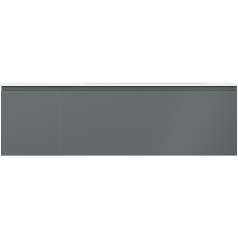 Mexen Orio bathroom cabinet 160 cm with Vela sink right, 1S, 1D, graphite matte/white matte - 91A13-16047-3-BBFF66-W23P01