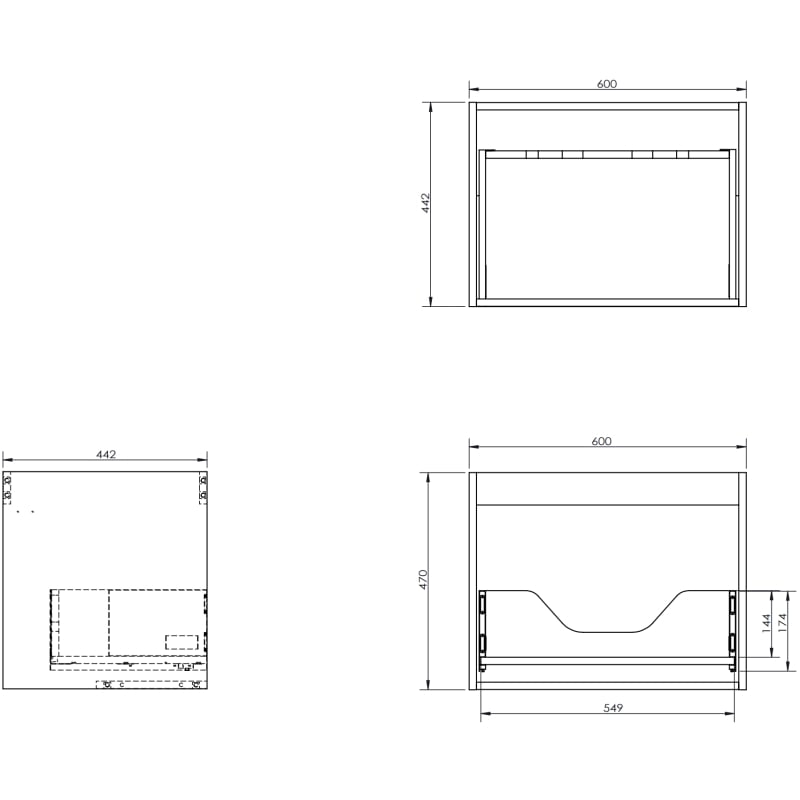 Mexen Rivel 90 cm bathroom cabinet with Vela left sink, 1S, 1D, fluted, matte white - 91A23-09047-3-BBFF01-W23L01