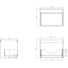 Mexen Rivel 90 cm bathroom cabinet with Vela left sink, 1S, 1D, fluted, matte white - 91A23-09047-3-BBFF01-W23L01