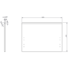 Mexen Rivel 90 cm bathroom cabinet with Vela left sink, 1S, 1D, fluted, matte white - 91A23-09047-3-BBFF01-W23L01