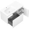 Mexen Rivel 90 cm bathroom cabinet with Vela left sink, 1S, 1D, fluted, matte white - 91A23-09047-3-BBFF01-W23L01