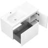 Mexen Rivel bathroom cabinet 90 cm with Vela left sink, 1S, 1D, grooved, white matte - 91A23-09047-3-BBFF01-W23L01
