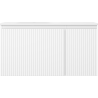 Mexen Rivel 90 cm bathroom cabinet with Vela left sink, 1S, 1D, fluted, matte white - 91A23-09047-3-BBFF01-W23L01