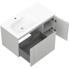 Mexen Rivel 90 cm bathroom cabinet with Vela left sink, 1S, 1D, grooved, gray matte/white matte - 91A23-09047-3-BBFF62-W23L01