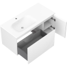 Mexen Rivel 100 cm Bathroom Cabinet with Vela Left Sink, 1S, 1D, Grooved, White Matte - 91A23-10047-3-BBFF01-W23L01