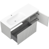 Mexen Rivel 120 cm Bathroom Cabinet with Vela Left Sink, 1 Drawer, 1 Door, Grooved, Matte Gray/Matte White