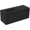 Mexen Rivel 120 cm bathroom cabinet with Vela left sink, 1S, 1D, fluted, black matte - 91A23-12047-3-BBFF71-W23L71