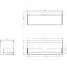 Mexen Rivel 160 cm bathroom cabinet with left Vela sink, 1 drawer, 1 door, grooved, black matte - 91A23-16047-3-BBFF71-W23L71