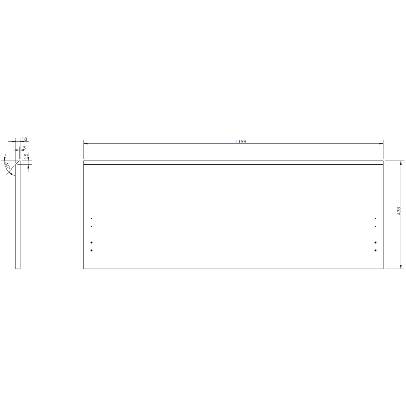 Mexen Rivel bathroom cabinet 160 cm with Vela left sink, 1S, 1D, fluted, black matte - 91A23-16047-3-BBFF71-W23L71