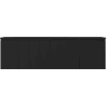 Mexen Rivel 160 cm bathroom cabinet with left Vela sink, 1 drawer, 1 door, grooved, black matte - 91A23-16047-3-BBFF71-W23L71