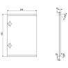 Mexen Rivel 90 cm bathroom cabinet with Vela sink right, 1S, 1D, grooved, white matte - 91A23-09047-3-BBFF01-W23P01