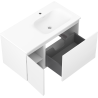 Mexen Rivel 90 cm bathroom cabinet with Vela sink right, 1S, 1D, grooved, white matte - 91A23-09047-3-BBFF01-W23P01