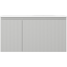 Mexen Rivel 90 cm Bathroom Cabinet with Vela Right Sink, 1 Drawer, 1 Door, Grooved, Gray Matte/White Matte