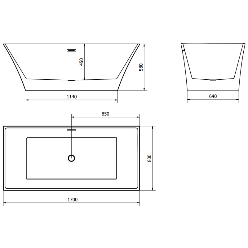 Mexen Ibiza freestanding bath 170 x 80 cm, white - 57021708000