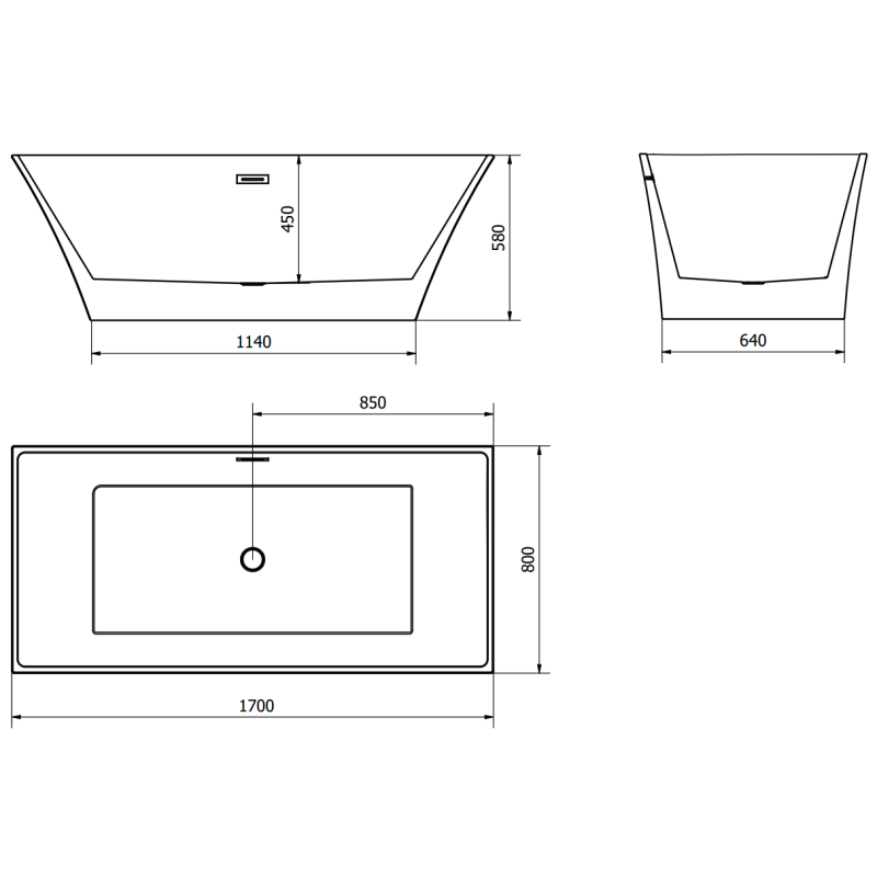 Mexen Ibiza freestanding bathtub 170 x 80 cm, white - 57021708000