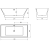 Mexen Ibiza freestanding bath 170 x 80 cm, white - 57021708000