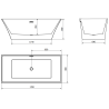 Mexen Ibiza freestanding bathtub 170 x 80 cm, white - 57021708000