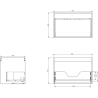 Mexen Rivel 100 cm bathroom cabinet with right Vela sink, 1S, 1D, grooved, matte white - 91A23-10047-3-BBFF01-W23P01