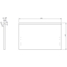 Mexen Rivel 100 cm bathroom cabinet with right Vela sink, 1S, 1D, grooved, matte white - 91A23-10047-3-BBFF01-W23P01