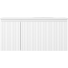 Mexen Rivel 100 cm bathroom cabinet with right Vela sink, 1S, 1D, grooved, matte white - 91A23-10047-3-BBFF01-W23P01