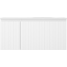 Mexen Rivel bathroom cabinet 100 cm with Vela sink right, 1S, 1D, fluted, matt white - 91A23-10047-3-BBFF01-W23P01