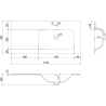 Mexen Rivel 100 cm bathroom cabinet with right Vela sink, 1S, 1D, grooved, matte white - 91A23-10047-3-BBFF01-W23P01