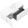 Mexen Rivel bathroom cabinet 120 cm with Vela right sink, 1S, 1D, grooved, matte white - 91A23-12047-3-BBFF01-W23P01