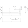 Mexen Rivel bathroom cabinet 120 cm with Vela right basin, 1S, 1D, fluted, gray matte/white matte - 91A23-12047-3-BBFF62-W23P01