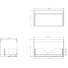 Mexen Rivel 120 cm Bathroom Cabinet with Vela Right Sink, 1S, 1D, Grooved, Graphite/White Matte - 91A23-12047-3-BBFF66-W23P01